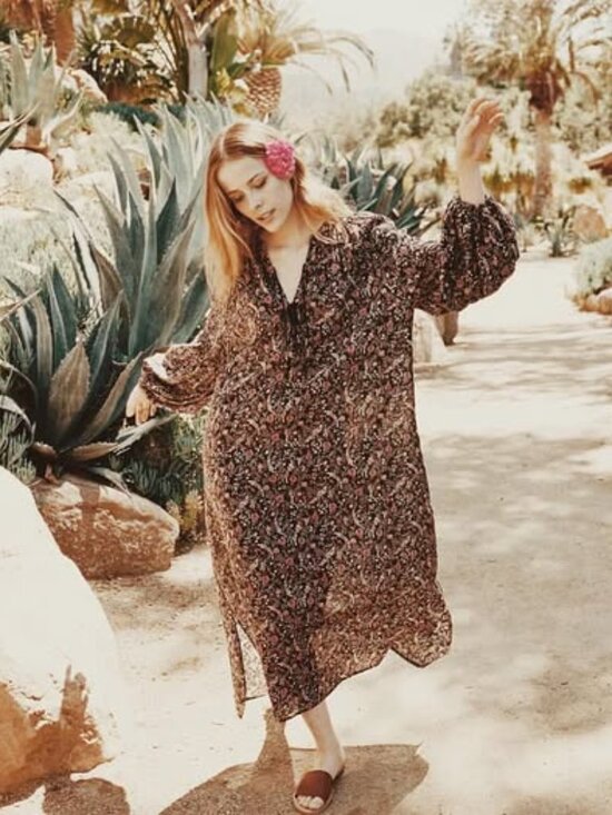 Doen Dresses & Skirts - Doen Jardin Boho Floral Relaxed Fit Dress *missing belt